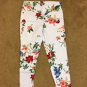 Floral Crop Dress Pants